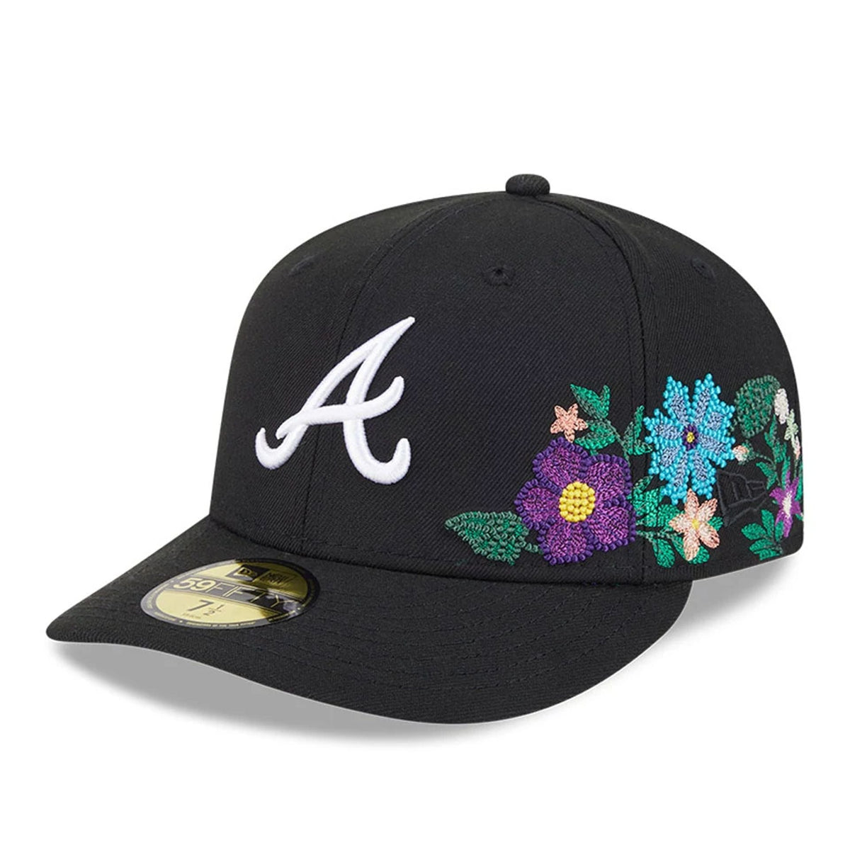 Atlanta Braves MLB Tonal Florals Black 59FIFTY Fitted Cap