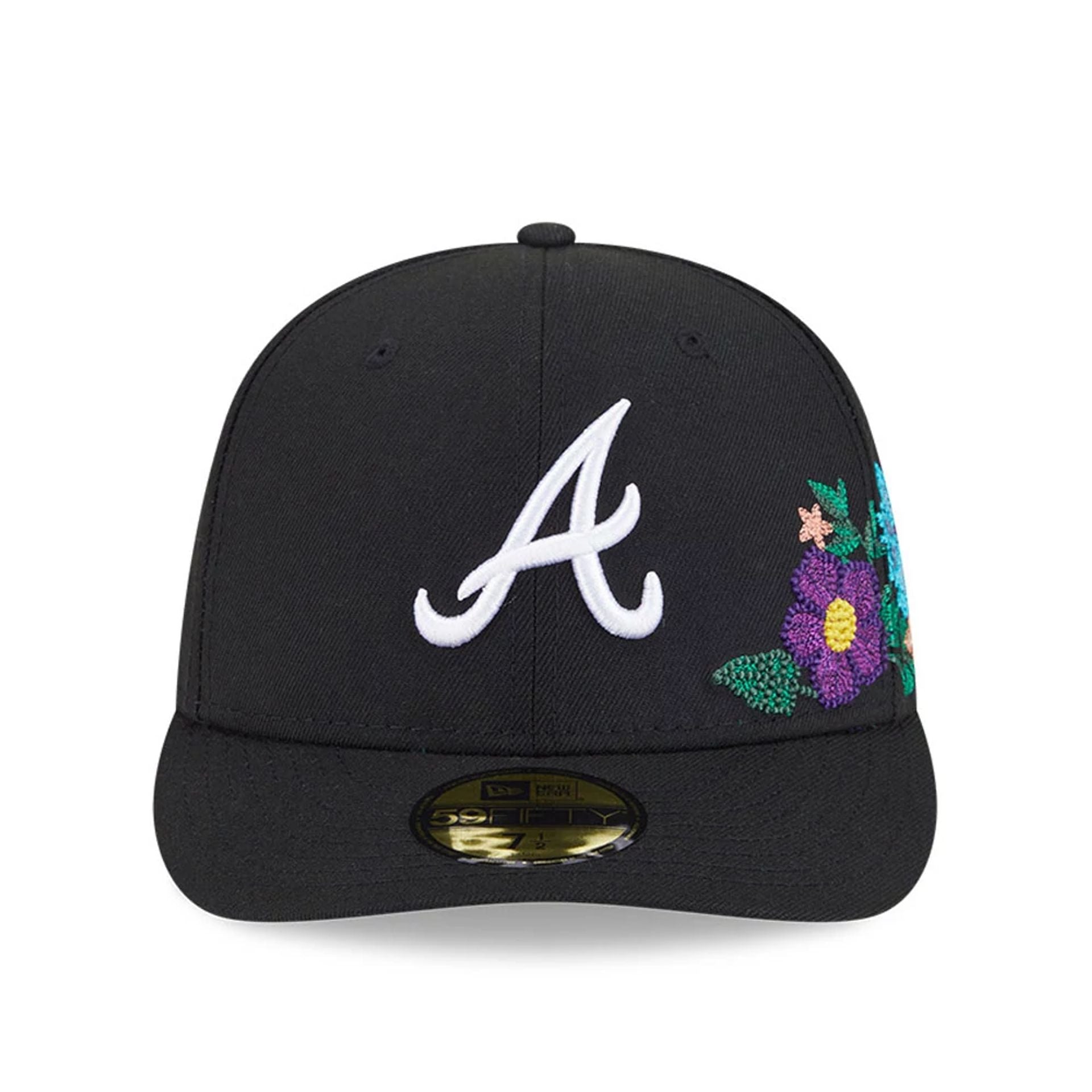 Atlanta Braves MLB Tonal Florals Black 59FIFTY Fitted Cap