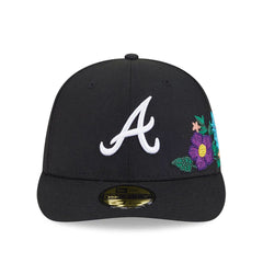 Atlanta Braves MLB Tonal Florals Black 59FIFTY Fitted Cap