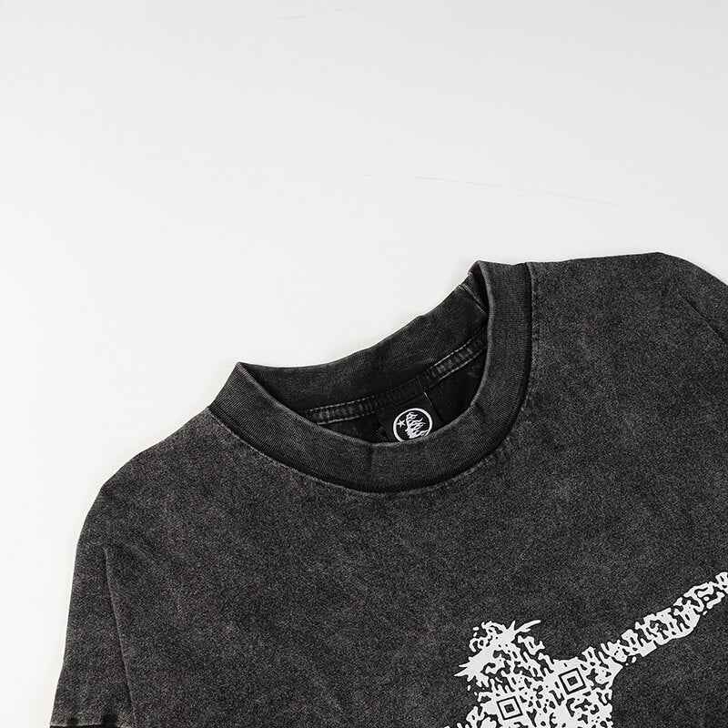 Hellstar Human Cross Letter Print Long Sleeve Tee