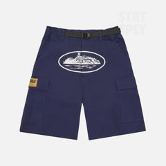 Corteiz RTW OG Alcatraz Cargo Shorts - Navy