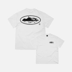 Corteiz RTW Halftone Island T-Shirt - White / Black