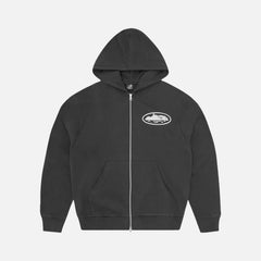Corteiz RTW Island Puff Print Zip Hoodie - Black