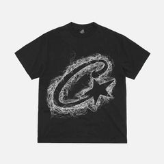 Corteiz RTW C Star String T-Shirt - Black / White