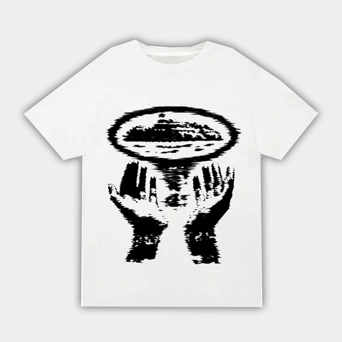 Corteiz RTW Vortex Hands T-Shirt - White / Black