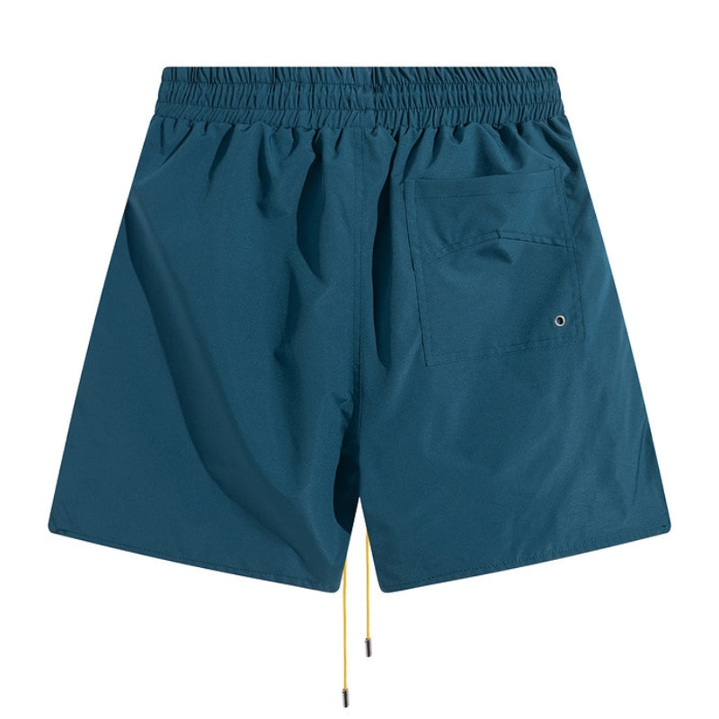 RHUDE embroidered tie elastic track shorts