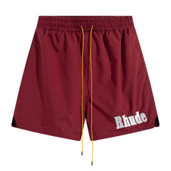 RHUDE embroidered tie elastic track shorts