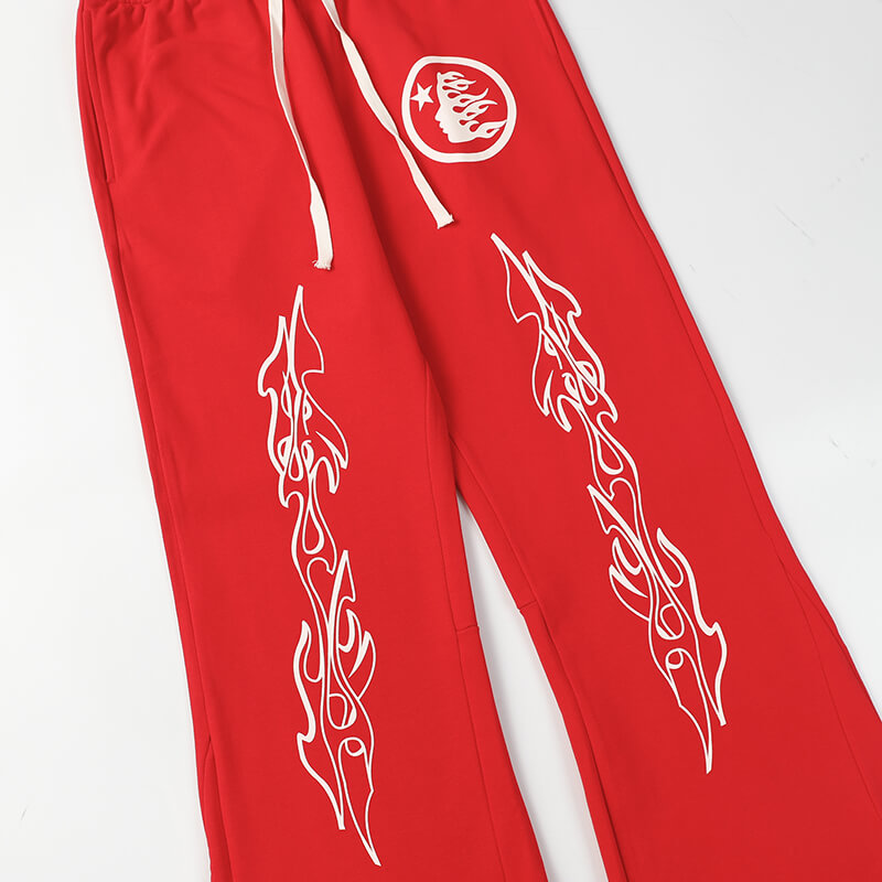 Hellstar Retro washed Flare pants Red